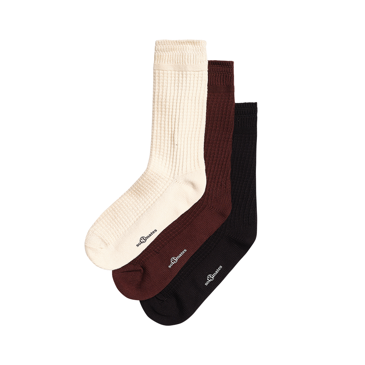 Waffle Crew Sock - Three Pack