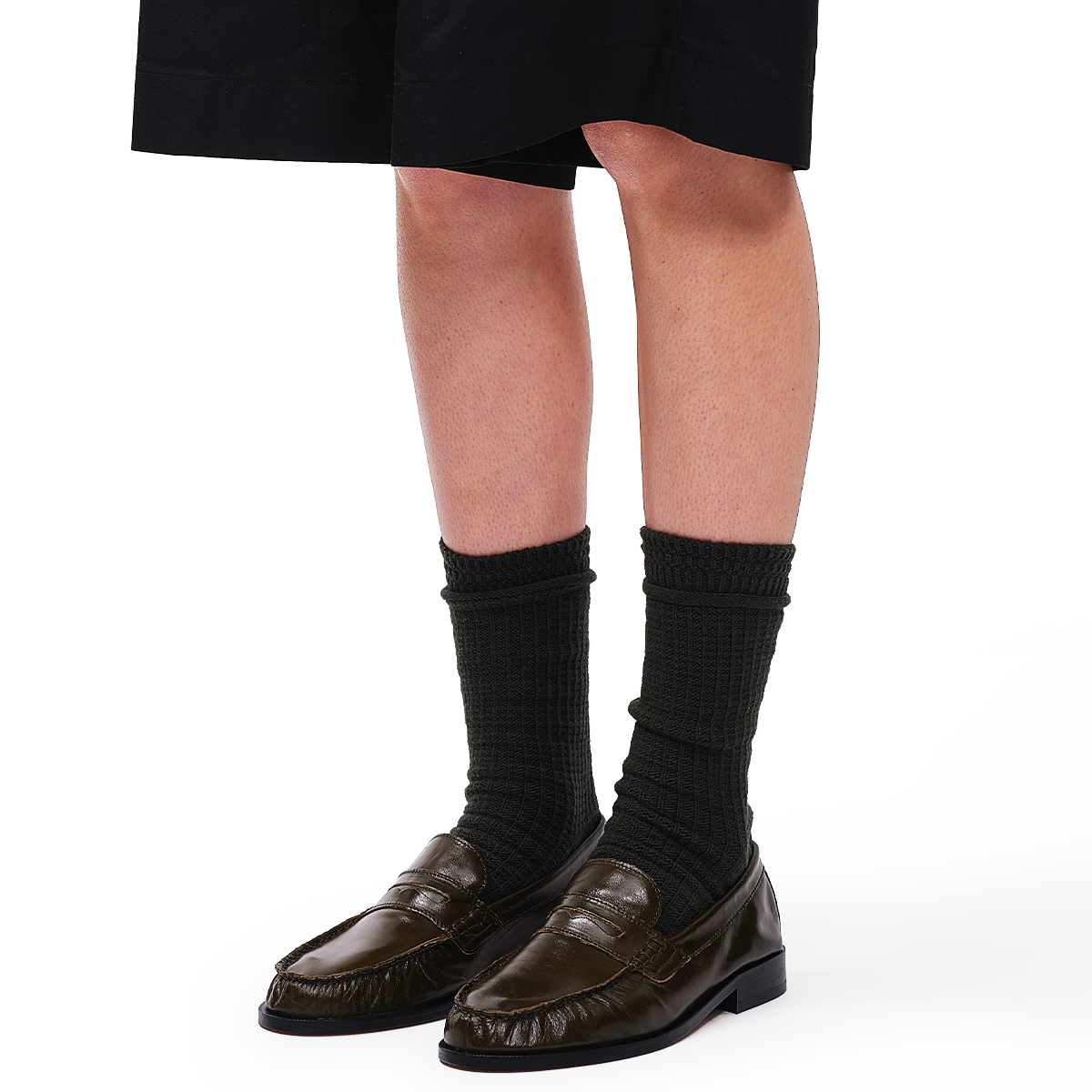 Waffle Crew Sock - Black