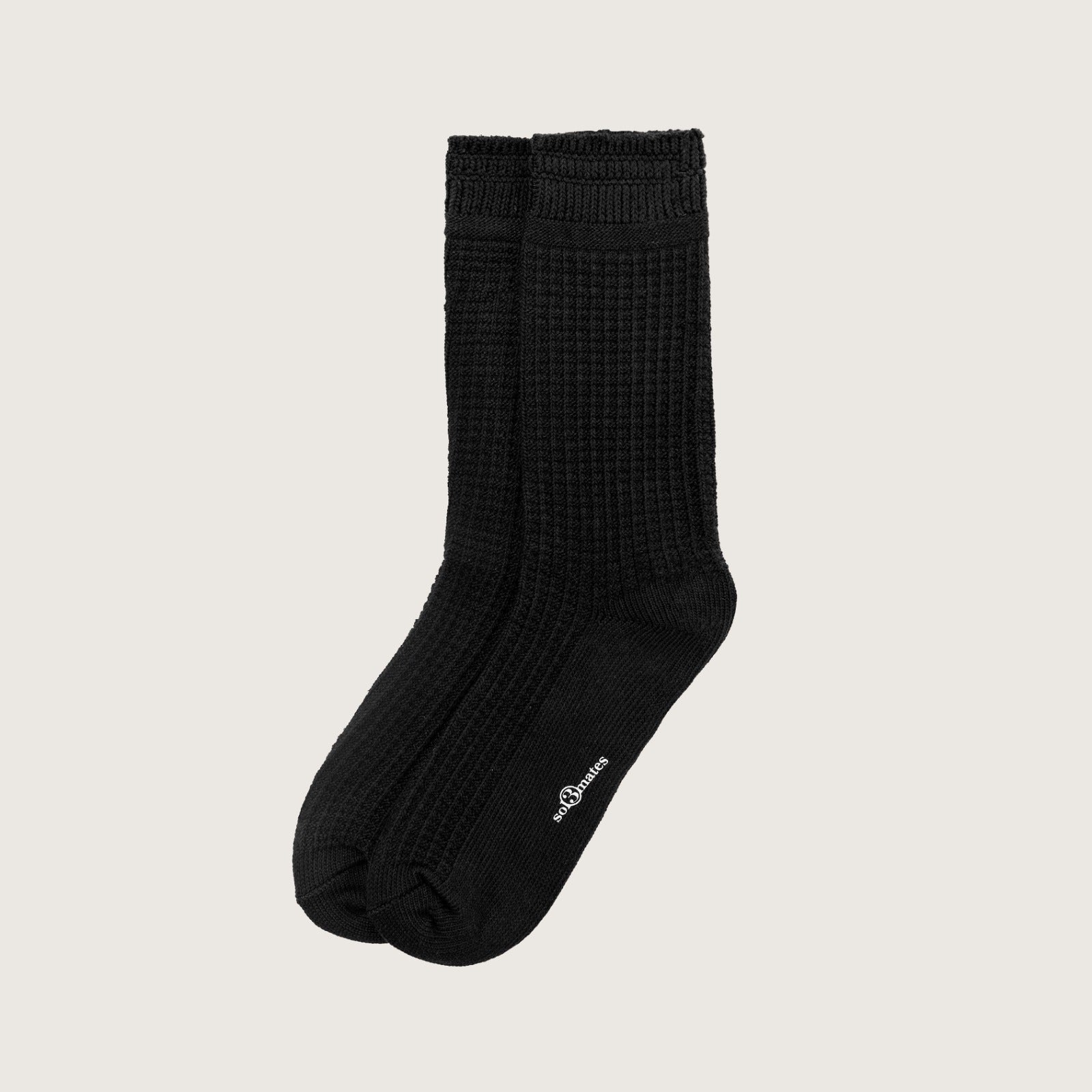 Waffle Crew Sock - Black